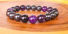 Load image into Gallery viewer, Amethyst and Hematite Bracelet-Star Soul Metaphysics