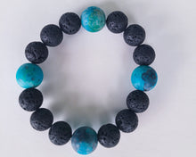 Load image into Gallery viewer, Chrysocolla and Lava Stone Bracelet | Star Soul Metaphysics