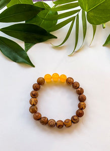 Brown Agate and yellow aventurine bracelet
