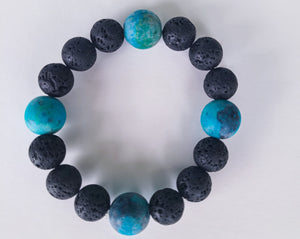 Chrysocolla and Lava Stone Bracelet | Star Soul Metaphysics