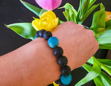 Load image into Gallery viewer, Chrysocolla and Lava Stone Oil Diffuser Bracelet 