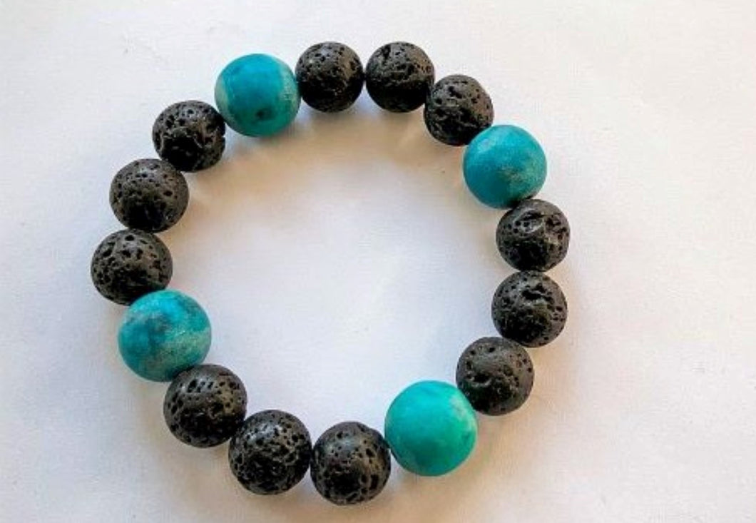 Chrysocolla and Lava Stone Bracelet | Star Soul Metaphysics
