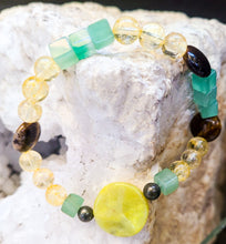 Load image into Gallery viewer, Handmade multi gemstone prosperity bracelet