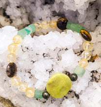 Load image into Gallery viewer, Pyrite-citrine-aventurine-tiger eye-Bracelet