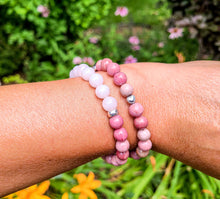 Load image into Gallery viewer, Rhodochrosite and Rose Quartz Gemstone Bracelet 8mm, Unconditional Love Stones