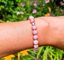 Load image into Gallery viewer, Rhodochrosite and Rose Quartz Gemstone Bracelet 8mm, Unconditional Love Stones