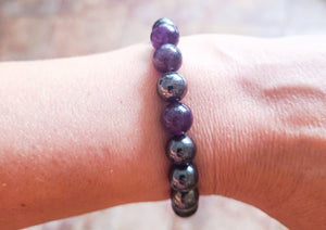 Amethyst and Hematite Bracelet