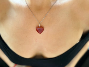 Carnelian Heart Pendant Necklace