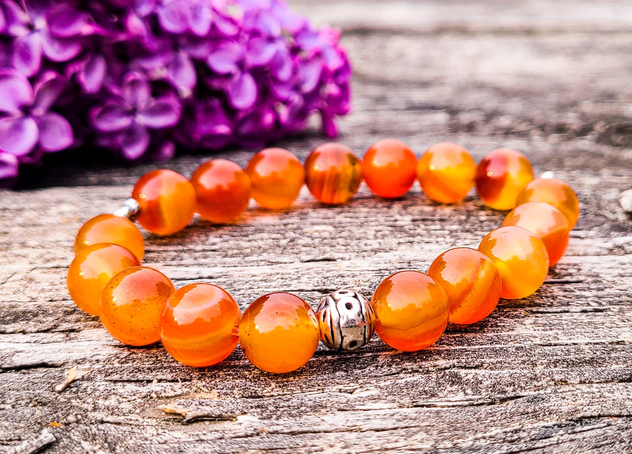 Matte Carnelian Gemstone Bracelet Set | Reija Eden Jewelry