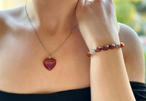 Carnelian Heart Pendant Necklace