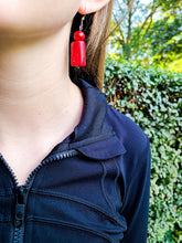 Load image into Gallery viewer, Red Coral and Howlite Earrings