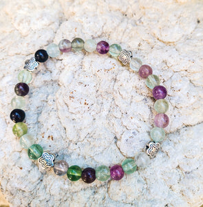 Fluorite Gemstone Bracelet 6mm
