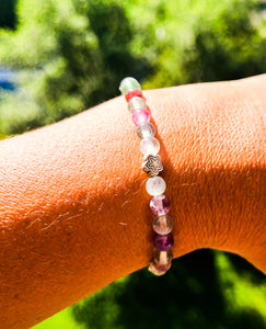 Fluorite Gemstone Bracelet 6mm