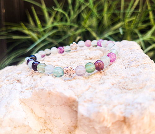 Fluorite Gemstone Bracelet 6mm