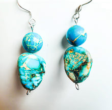 Load image into Gallery viewer, Blue Imperial Jasper Earrings