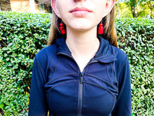 Load image into Gallery viewer, Red Coral and Howlite Earrings