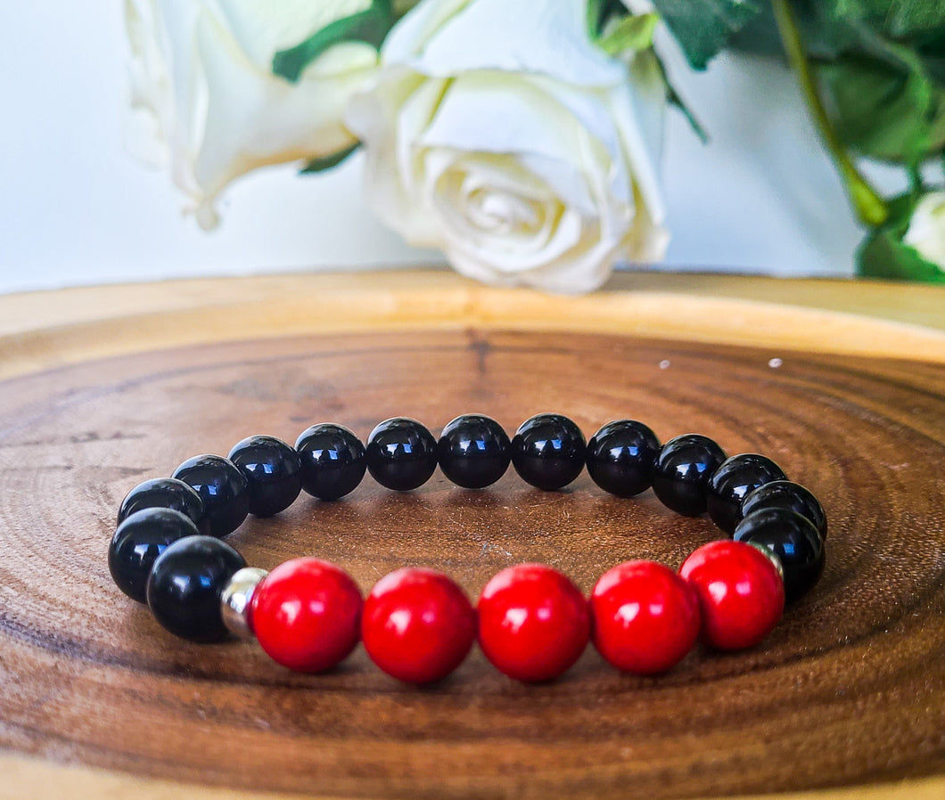Red Agate and Onyx Bracelet | Star Soul Metaphysics