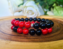 Load image into Gallery viewer, Red Agate and Onyx Bracelets | Star Soul Metaphysics