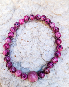 Sesame Kiwi Jasper Bracelet 6mm Stretch Bracelet