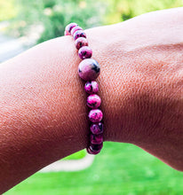 Load image into Gallery viewer, Sesame Kiwi Jasper Bracelet 6mm Stretch Bracelet