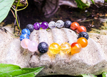 Load image into Gallery viewer, Seven Chakra Gemstone Bracelet 