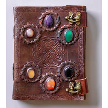 Load image into Gallery viewer,  Leather Journal with Gemstones | Star Soul Metaphysics