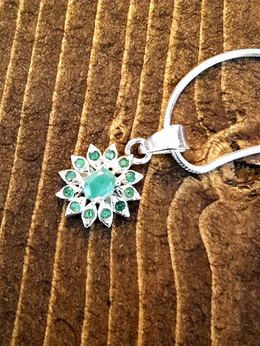 Emerald Sterling Silver Necklace