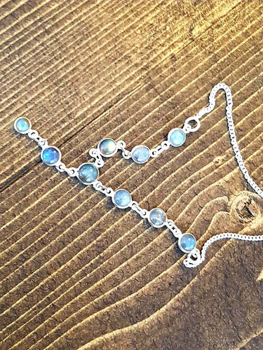 Rainbow Moonstone Sterling Silver Necklace
