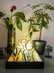 Agate Slice Lamp Pyramid | Star Soul Metaphysical