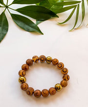 Load image into Gallery viewer, Brown Agate and Gold Hematite Bracelet