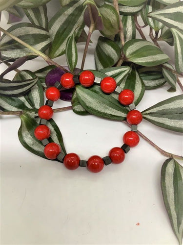 Red Agate and Hematite Bracelet | Star Soul Metaphysics